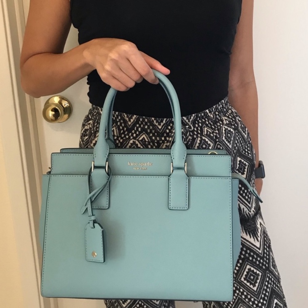 KATE SPADE MEDIUM SATCHEL SEASIDE BLUE CROSSBODY